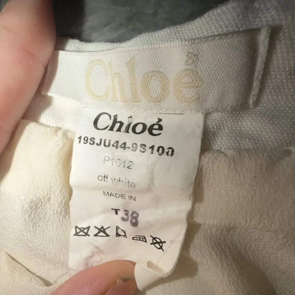 Chloe Designer White Mini Skirt Size 38 (Ae3)